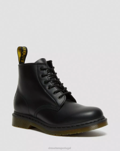 101 Botins De Couro Liso Dr. Martens Feminino 686r152 Calçado Preto Liso