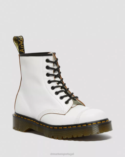 1460 Bex Feito Na Inglaterra Biqueira Com Cadarço Dr. Martens Unissex 686r131 Calçado Branco Quilon