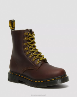 1460 Botas De Couro Com Cordões De Inverno De Pascal Dm Dr. Martens Feminino 686r171 Calçado Marrom Limpa-neve