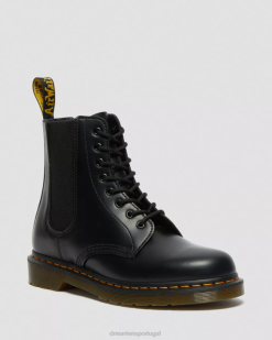 1460 Botas De Couro Liso Harper Com Cordões Dr. Martens Masculino 686r111 Calçado Preto Liso