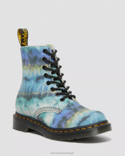 1460 Botas De Couro Tie Dye Pascal Dr. Martens Feminino 686r195 Calçado Azul
