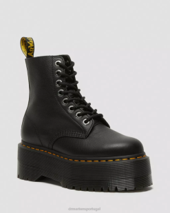 1460 Botas De Plataforma De Couro Pascal Max Dr. Martens Feminino 686r17 Calçado Preto Pisa