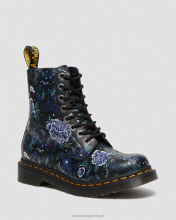 1460 Botas Pascal Místicas Florais Com Cadarço Dr. Martens Feminino 686r88 Calçado Preto Fantasma Floral Sombra Backhand