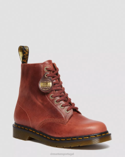 1460 Pascal Feito Na Inglaterra Denver Botas De Couro Com Cadarço Dr. Martens Feminino 686r165 Calçado Madeira Marrom Denver Veg Tan