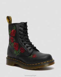 1460 Vonda Botas De Couro Floral Com Cordões Dr. Martens Feminino 686r66 Calçado Preto Softy T