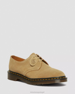 1461 Feito Na Inglaterra Sapatos Oxford De Camurça Buck Dr. Martens Feminino 686r329 Calçado Bege Camurça Buck