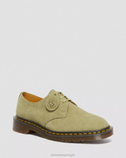 1461 Feitos Em Sapatos Oxford De Couro Nobuck Da Inglaterra Dr. Calçado Martens Unissex 686r321 Verde