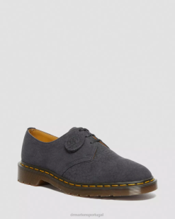 1461 Feitos Em Sapatos Oxford De Couro Nobuck Da Inglaterra Dr. Calçado Martens Unissex 686r331 Preto