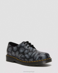 1461 Sapatos Oxford Com Estampa De Leopardo Distorcido Dr. Martens Feminino 686r299 Calçado Preto Leopardo Distorcido
