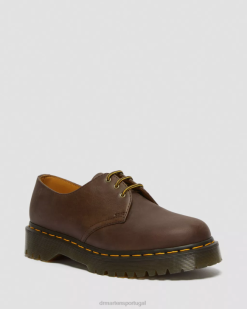 1461 Sapatos Oxford De Couro Bex Crazy Horse Dr. Martens Feminino 686r224 Calçado Marrom Escuro Cavalo Louco