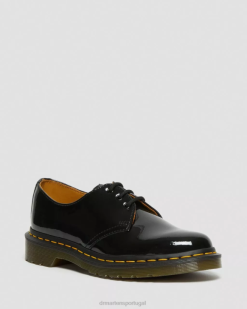 1461 Sapatos Oxford De Couro Envernizado Dr. Martens Feminino 686r280 Calçado Preto Lucido & Patente Lamper