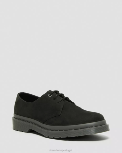 1461 Sapatos Oxford De Couro Nobuck Moído Mono Dr. Martens Feminino 686r298 Calçado Preto Moído Nobuck Wp
