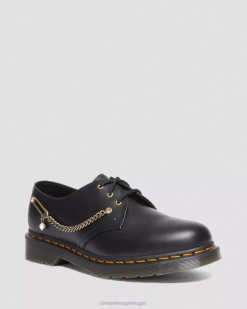 1461 Sapatos Oxford De Couro Swarovski Dr. Calçado Martens Unissex 686r290 Preto Liso