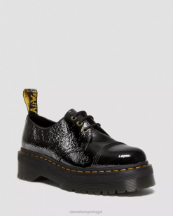 1461 Sapatos Plataforma De Couro Envelhecido Dr. Martens Feminino 686r234 Calçado Preto Envelhecido Patente