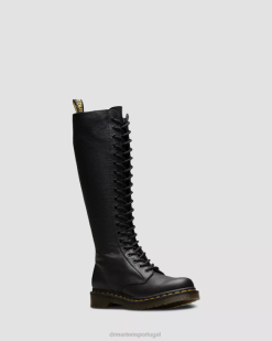 1b60 Botas De Cano Alto Em Couro Virginia Dr. Martens Feminino 686r363 Calçado Preto Virgínia