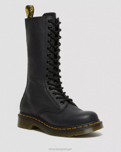 1b99 Botas De Cano Médio De Couro Virginia Dr. Martens Feminino 686r362 Calçado Preto Virgínia