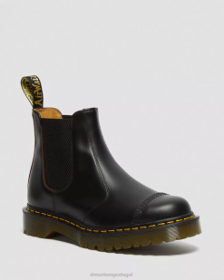 2976 Bex Feito Na Inglaterra Biqueira Chelsea Botas Dr. Calçado Martens Unissex 686r194 Preto Quilon