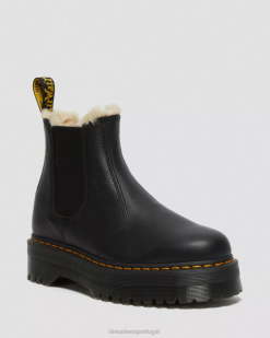 2976 Botas Chelsea Com Plataforma Forrada De Pele Sintética Dr. Martens Feminino 686r62 Calçado Preto Pisa