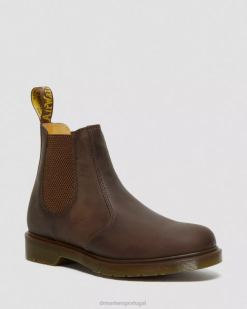 2976 Botas Chelsea De Couro De Cavalo Louco Dr. Martens Feminino 686r86 Calçado Marrom Cavalo Louco