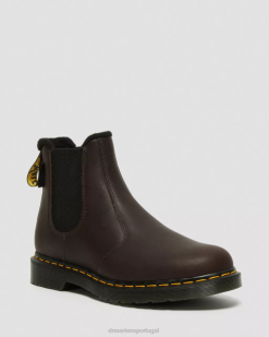2976 Botas Chelsea De Couro Warmwair Dr. Martens Unissex 686r71 Calçado Marrom Escuro Valor Wp