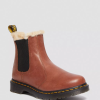 2976 Leonore Botas Chelsea Com Forro De Pele Sintética Dr. Martens Feminino 686r26 Calçado Tan Farrier