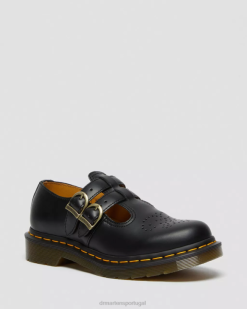 8065 Sapatos Mary Jane De Couro Liso Dr. Martens Feminino 686r337 Calçado Preto Liso