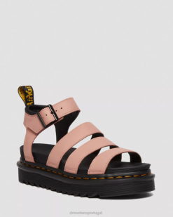 Blaire Pisa Sandálias Com Tira De Couro Dr. Martens Feminino 686r263 Calçado Pêssego Bege Pisa