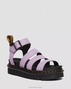 Blaire Pisa Sandálias Com Tira De Couro Dr. Martens Feminino 686r271 Calçado Lilás Pisa