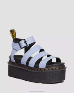 Blaire Pisa Sandálias De Couro Com Tira Plataforma Dr. Martens Feminino 686r265 Calçado Zen Azul Pisa