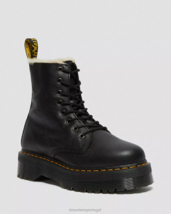 Bota Jadon Plataformas Forradas De Pele Sintética Dr. Martens Unissex 686r207 Calçado Preto Pisa