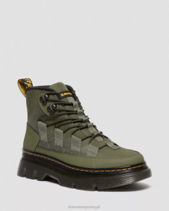 Botas Casuais De Couro Boury Dr. Martens Feminino 686r81 Calçado Cáqui Verde Ajax E Extra Resistente E Hidro