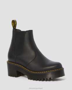 Botas Chelsea Com Plataforma De Couro Rometty Wyoming Dr. Calçado Martens Unissex 686r42 Preto Polido Wyoming