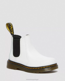 Botas Chelsea De Couro Infantil 2976 Dr. Martens Kids 686r410 Calçado Branco Romario