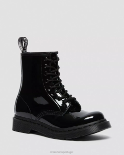 Botas Com Cadarço Em Couro Mono Envernizado 1460 Dr. Calçado Martens Unissex 686r125 Preto Lucido & Patente Lamper