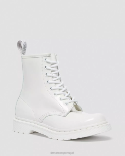 Botas Com Cadarço Em Couro Mono Envernizado 1460 Dr. Martens Unissex 686r102 Calçado Branco Lucido & Patente Lamper