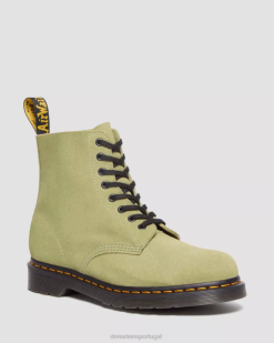 Botas De Amarrar Em Camurça Pascal 1460 Dr. Martens Unissex 686r100 Calçado Pale Olive E H Suede Mb