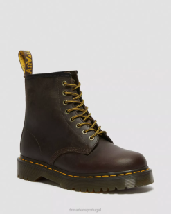 Botas De Couro De Cavalo Louco 1460 Bex Dr. Martens Feminino 686r55 Calçado Marrom Escuro Cavalo Louco