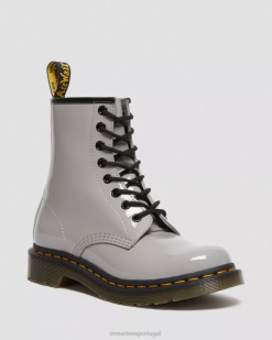 Botas De Couro Envernizado 1460 Dr. Martens Feminino 686r133 Calçado Cinza Lucido & Patente Lamper