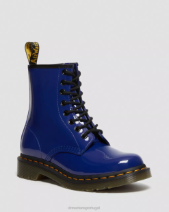 Botas De Couro Envernizado 1460 Dr. Martens Feminino 686r151 Calçado Azul Lucido & Patente Lamper