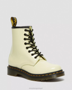 Botas De Couro Envernizado 1460 Dr. Martens Feminino 686r154 Calçado Creme Lucido E Patente Lamper