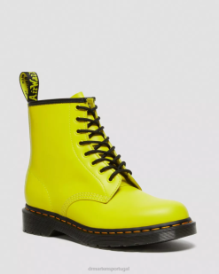 Botas De Couro Liso 1460 Com Cordões Dr. Martens Feminino 686r126 Calçado Amarelo Liso