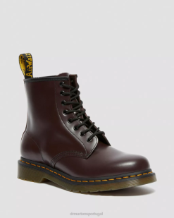 Botas De Couro Liso 1460 Com Cordões Dr. Martens Feminino 686r153 Calçado Borgonha Liso