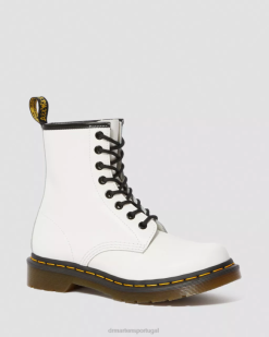 Botas De Couro Liso 1460 Com Cordões Dr. Martens Feminino 686r23 Calçado Branco Liso