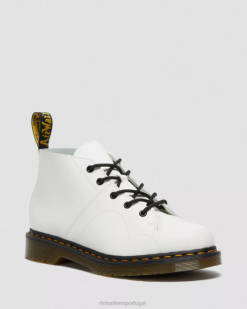 Botas De Macaco De Couro Liso Da Igreja Dr. Martens Masculino 686r198 Calçado Branco Liso
