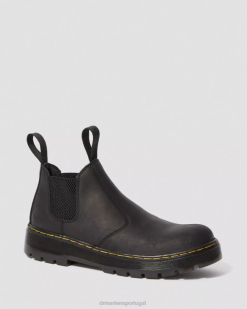 Botas De Trabalho Chelsea De Couro Hardie Connection Dr. Martens Feminino 686r203 Calçado Preto Conexão