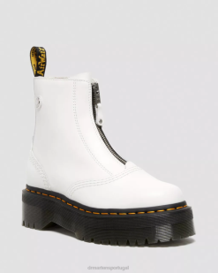 Botas Plataforma De Couro Sendal Com Zíper Jetta Dr. Martens Feminino 686r101 Calçado Branco Sendal