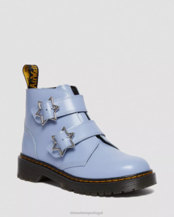 Botins Jovens Devon Bex Em Couro Dr. Martens Kids 686r466 Calçado Zen Azul Lissome