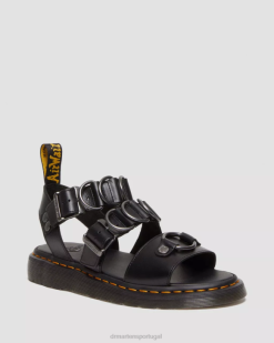 Gryphon Alternativa Brando Sandálias Com Tira De Couro Dr. Martens Feminino 686r357 Calçado Preto Brando