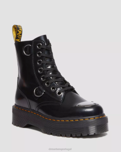Jadon Bota Biqueira Guarda Plataformas De Couro Dr. Martens Feminino 686r180 Calçado Preto Manteiga