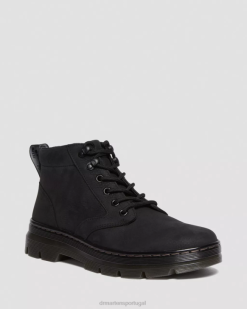 Lindas Botas Utilitárias De Couro Nobuck Moído Dr. Martens Feminino 686r108 Calçado Preto Moído Nobuck Wp
